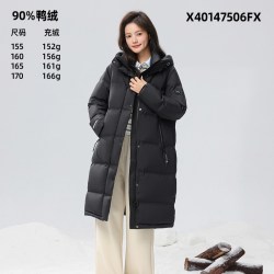 雪中飞 2025冬女士中长款羽绒服连帽加厚保暖韩版廓形纯色