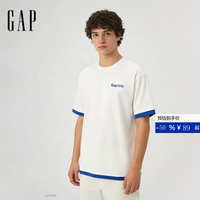 Gap 866074 印花大logo 宽松 白色 L码 男士短袖T恤