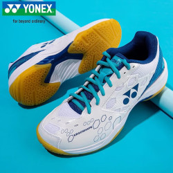 YONEX 羽毛球鞋舒适耐磨防滑运动鞋训练羽鞋SHB101CR-207白/蓝43码