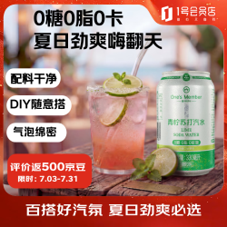1号会员店 青柠味苏打汽水零卡气泡水调酒饮料0糖0卡苏打水330ml*24罐整箱