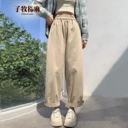 子牧棉麻 女士休闲运动裤