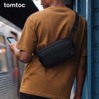tomtoc 轻行斜挎包T33男士胸包单肩包时尚休闲小腰包防泼水旅行运动背包 轻影黑 2.5L