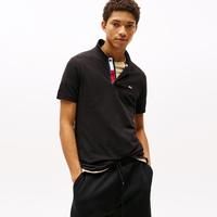 TOMMY HILFIGER 纯棉双扣领修身短袖POLO衫