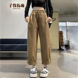 子牧棉麻 女士休闲运动裤