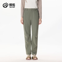 探拓 软壳裤 防泼水透气 女款潮水绿 L