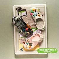 crocs 贝雅大理石纹洞洞鞋
