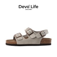移动端：Devo Life 的的的沃 Devo Life  的的沃 Devo Life   Life 软木凉鞋女休闲平跟夏季时尚沙滩拖鞋款凉拖鞋2627
