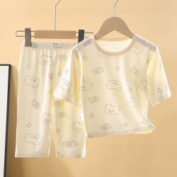 小猪班纳 优可丝7A抗菌 简约小熊 80cm 儿童家居服套装