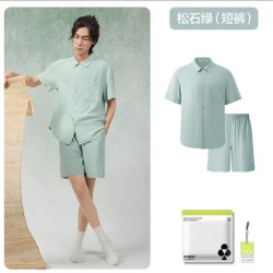 YOUKESHU 情侣睡衣 男款短袖短裤家居服套装