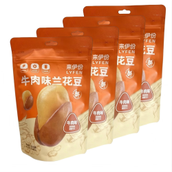 来伊份 牛肉味兰花豆208g*4独立小包装