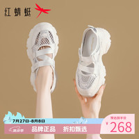 红蜻蜓 女鞋厚底增高网面鞋 夏季轻便网面透气单鞋魔术贴休闲运动鞋子