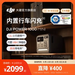 大疆 Power 1000 Mini 移动电源220V快充便携自驾露营车载应急备用储能户外电源
