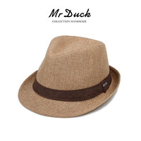 Mr DUCK 夏季礼帽男高端品牌正品 遮阳防晒草帽休闲旅游爵士帽英式绅士帽