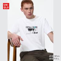 优衣库 蓝色禁区UT/短袖T恤男装女装印花T恤487921 00 白色 2XL