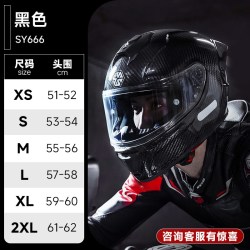 赛羽 SY666 摩托车头盔 3C认证 碳纤维 全盔 XS