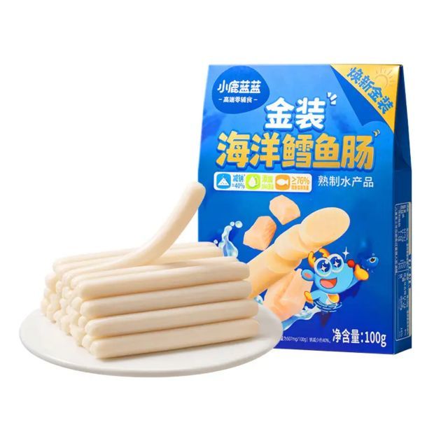 小鹿蓝蓝 双DHA营养 0添加减钠不减鲜 金装鳕鱼肠/100g