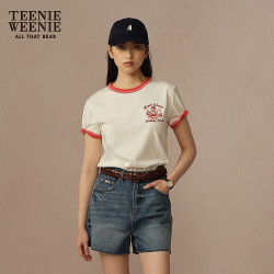 TEENIE WEENIE 小熊女装 撞色圆领短袖