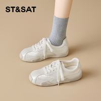 星期六 ST&SAT 女款芭蕾风德训鞋 2026新款厚底增高阿甘休闲鞋