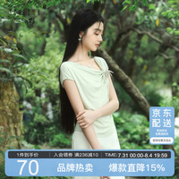 三彩 女士新中式短袖T恤 修身短款套头 C