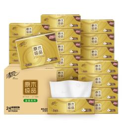 清风 抽纸金装厚韧3层 100抽*24包 整箱装