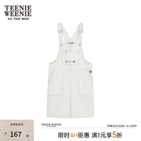 TEENIE WEENIE 小熊女装春夏装牛仔背带短裤简约时尚休闲通勤连体裤 象牙白 S (160)