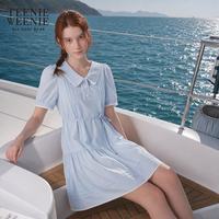 TEENIE WEENIE 小熊 女夏季娃娃领A字连衣裙 蕾丝学院风甜美时尚短裙