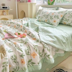 洁丽雅 新疆纯棉花夏凉被 110cmx150cm 青柠薄荷