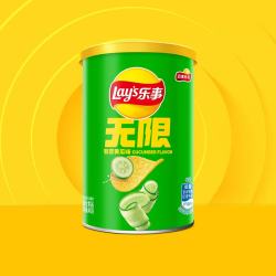 乐事 无限罐装薯片8090后怀旧童年儿童小零食小吃品休闲食品 翡翠黄瓜味40g