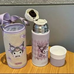 THERMOS 膳魔师 不锈钢 儿童保温杯 库洛米 紫色直饮杯 赠杯套 370ML