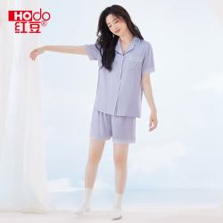 Hodo 情侣冰丝睡衣短袖女 丁香紫