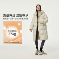 坦博尔 泡芙女子长款羽绒服加厚保暖百搭显瘦高充绒量冬季防风户外外套 黑色 XS (155)