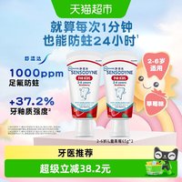 88VIP:舒适达 儿童牙膏2-6岁草莓味65g*2乳牙期含氟防蛀