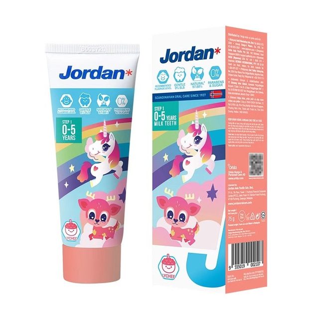 挪威Jordan 婴幼儿童节草莓荔枝味牙膏
