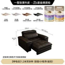 FA SA DI HOUSEHOLD 直排SF1305皮 电动沙发 1.2米双扶单 棕色