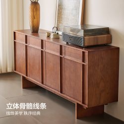 全友 DW8519 现代简约橡胶木实木电视柜 1.8m 浅胡桃色