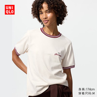 优衣库 PEANUTS UT/短袖T恤女装印花/26春夏新款484475 01 乳白色 L