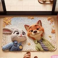 疯狂动物城 硅藻泥地垫 40cm*60cm 卡通仿编织 朱迪尼克
