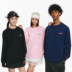 BURNIN 火焰横排logo长袖T恤 男女休闲百搭宽松简约情侣衫