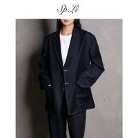 百亿补贴：SP.LI SPLi 男士西服 色纺牛仔 纯色长袖休闲宽松上衣