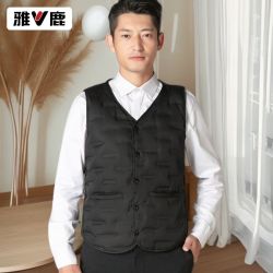 雅鹿 男士羽绒服 保暖坎肩鸭绒背心
