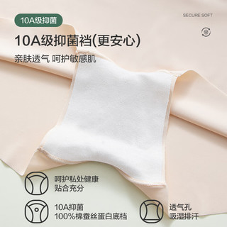 猫人 10A抑菌裆冰丝无痕裤 F-晴空蓝+芋紫色+清新绿 XL 3条装