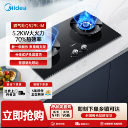 美的 Q529L猛火灶燃气灶5.2KW炉头可拆天然气双灶家用