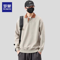 罗蒙 男士卫衣 春秋季重磅加绒翻领长袖Polo