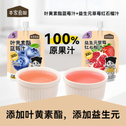 本家良田 叶黄素酯蓝莓汁益生元草莓红石榴汁100%原果汁饮料