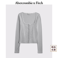 Abercrombie & Fitch 小麋鹿图案内搭打底T恤25秋季女装139-5708 浅灰色 XL (170/112A)