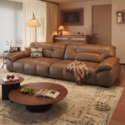 FA SA DI HOUSEHOLD 云榻沙发中古风躺躺头层真皮沙发大象耳朵客厅意式复古坐