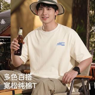 班尼路 纯棉宽松 白色 L 男士T恤