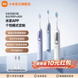 米家 小米伺服扫振电动牙刷 Pro  充电电动牙刷智能提醒180天续航 七夕情人节礼物 紫色-2支刷头