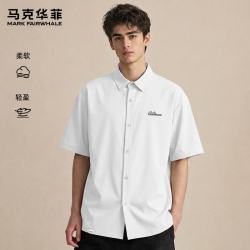 马克华菲 青年百搭短袖衬衫 白色 XL
