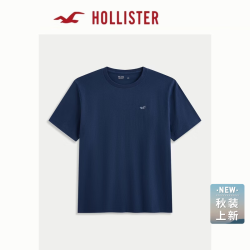 HOLLISTER 小海鸥图案 纯棉短袖T恤 海军蓝 S(175/92A)